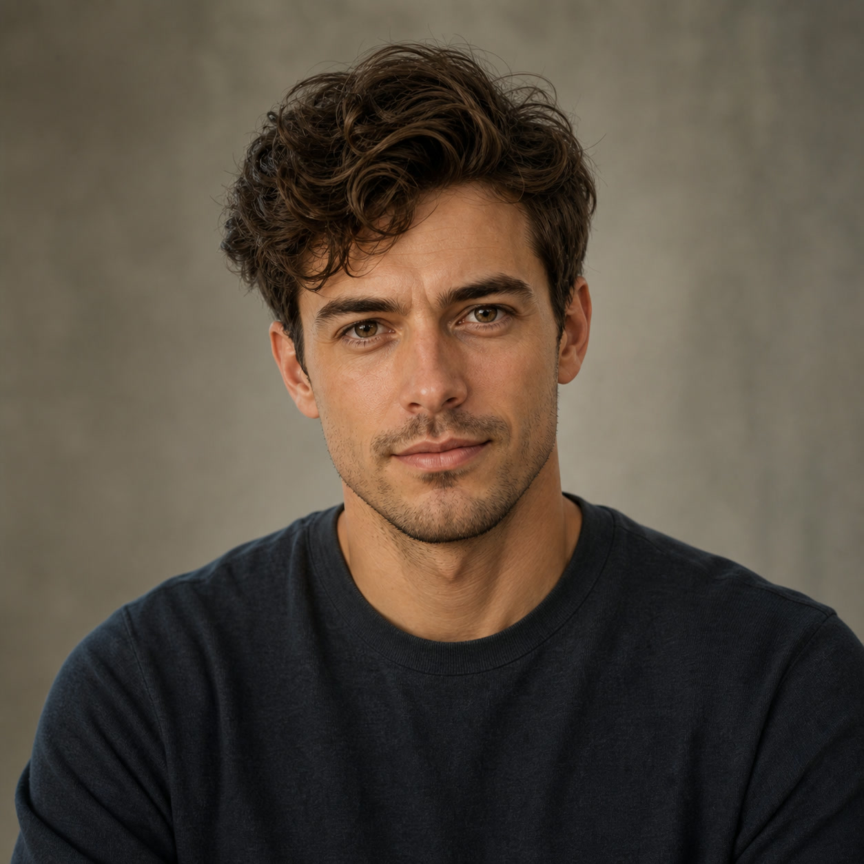 AI-generated photorealistic character portrait of Seth Stint, a fictional OMIKINA editorial persona.